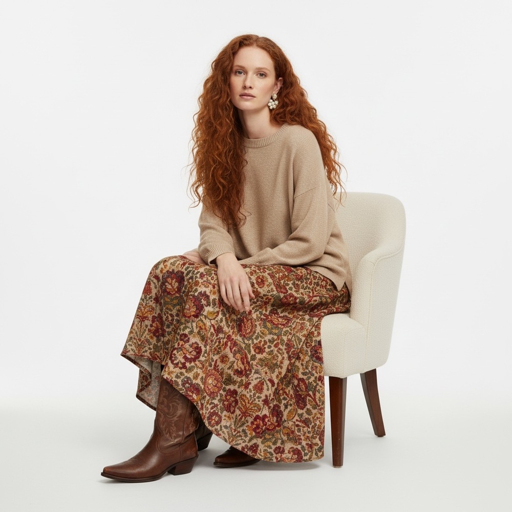 PHILOSOPHY Oversized Cotton Knit Side Split Sweater - M
